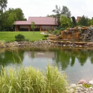 Ogród ze stawem